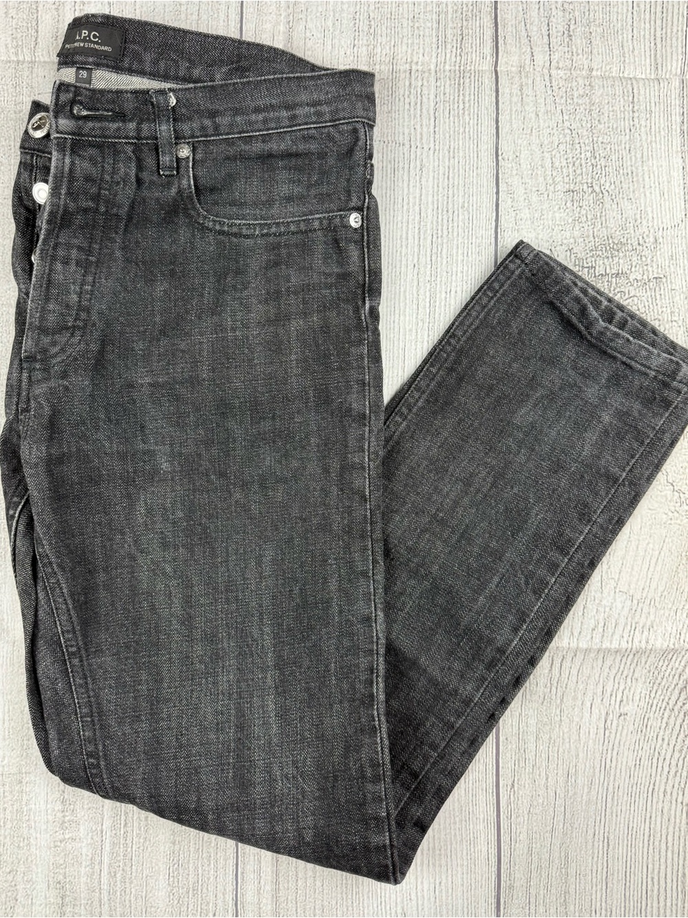 VGC! A.P.C. Petit Standard Slim Fit Jeans Charcoal Black Sz 29 x27 Women’s